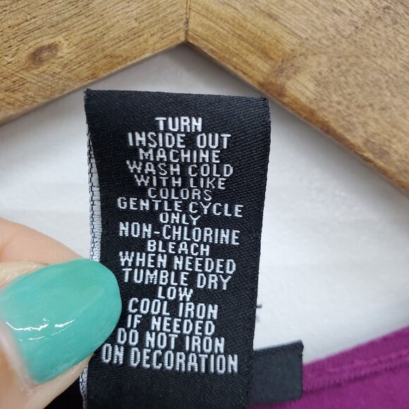 Catherines AnyWear Womens 2X Tunic Top Scoop Neck Long Sleeve Studded Purple - Picture 13 of 16